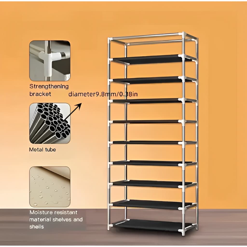 Sapateira calçados Prateleira 9 Andares 27 sapatos organizador desmontável Vertical Porta VITOR
