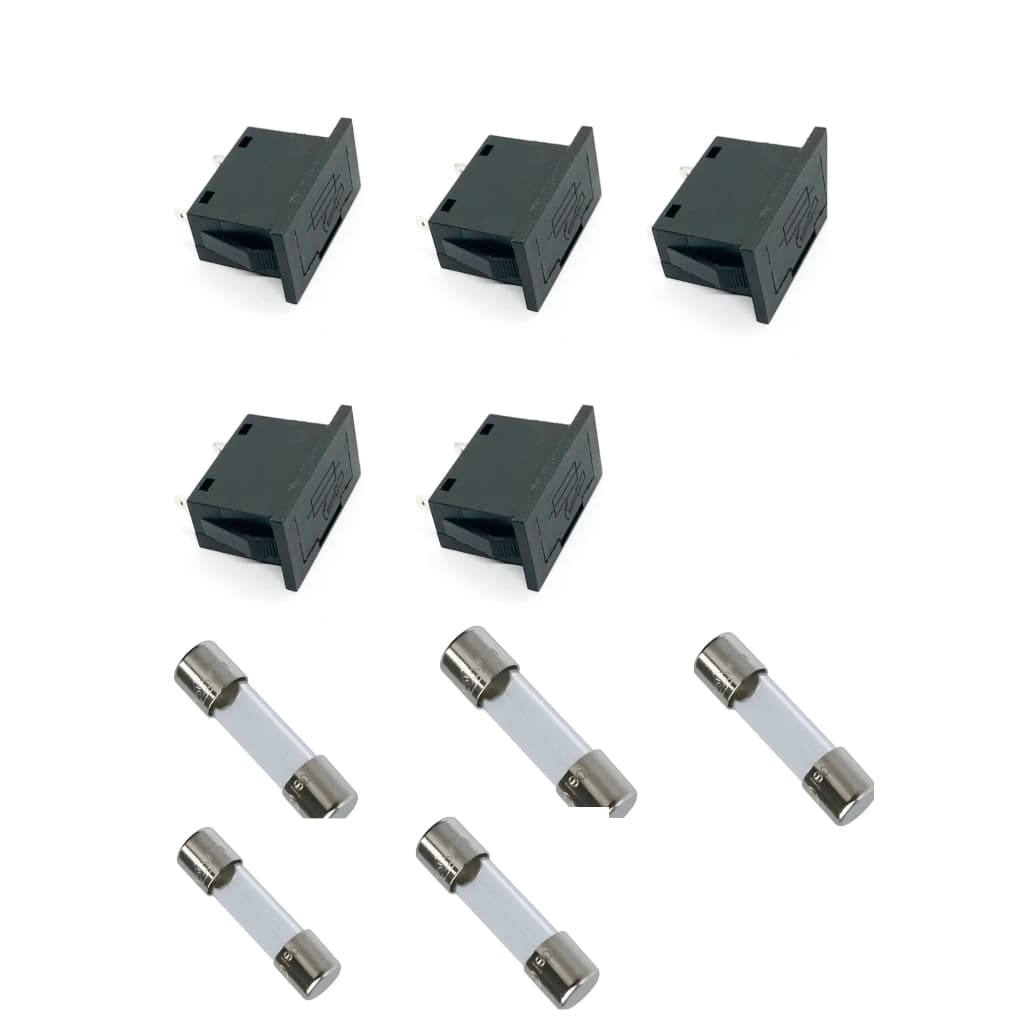 Kit com 5 Porta Fusível BF-020 5x20 + 5 Fusível Vidro 1A 250V 5x20 Pequeno