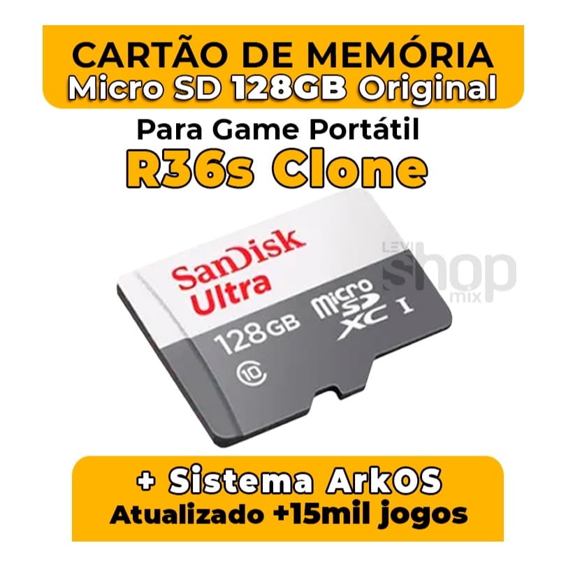 Cartão de Memória Para R36s Clone +Sistema ArkOS +15mil jogos – Envio Imediato