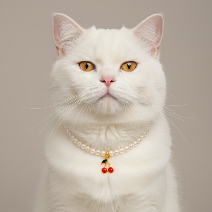 Colar Pet Pérolas Luxo com Pingente de Cereja Acessório para Cachorro e Gato | Mel & Bob