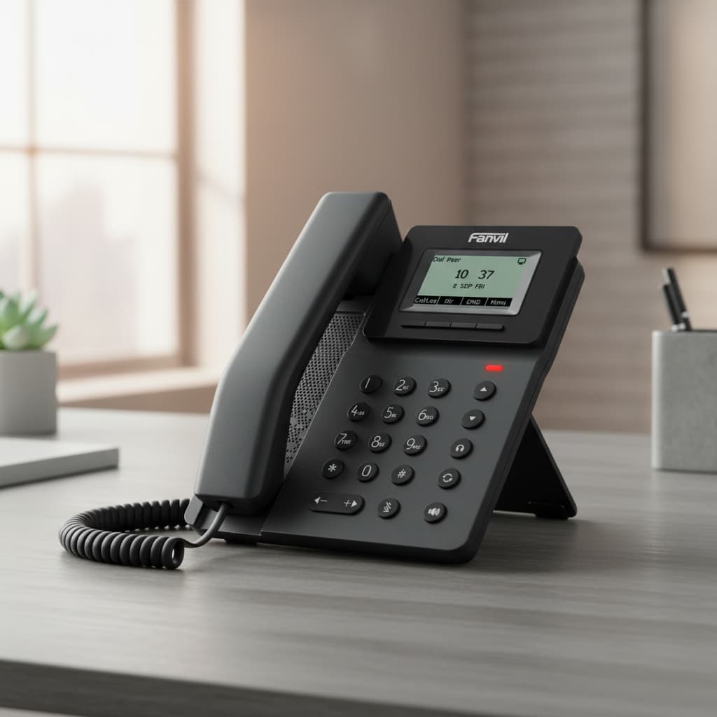 Telefone Fanvil Ip V50p Com Fonte 2 Linhas Sip Padrão Fast Ethernet 10/100