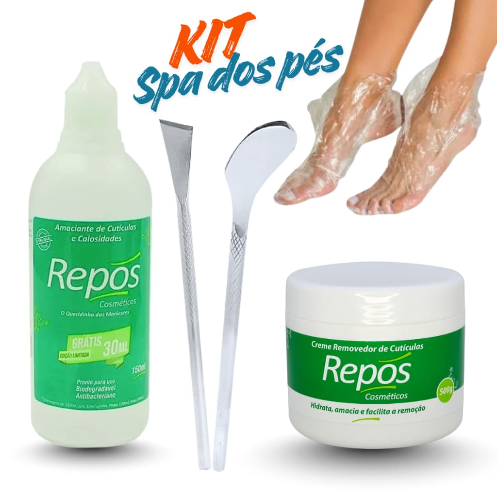 🟢 Kit Repós Amaciante E Removedor Bisturi 483 222 + 10 botas descartáveis podologia pé rachado