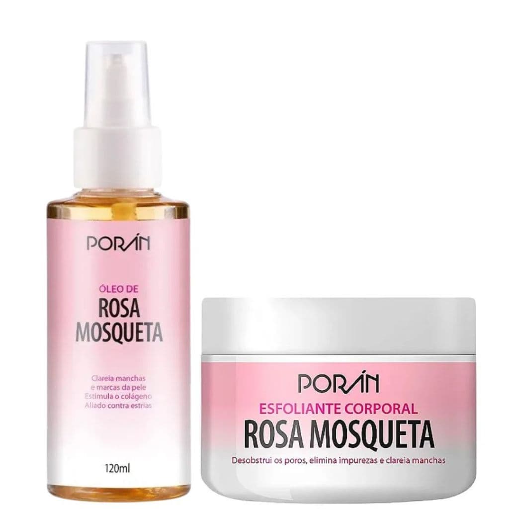 Kit Corporal Rosa Mosqueta Óleo Anti Manchas e Estrias 120ml + Esfoliante Regenerador Corporal 500g