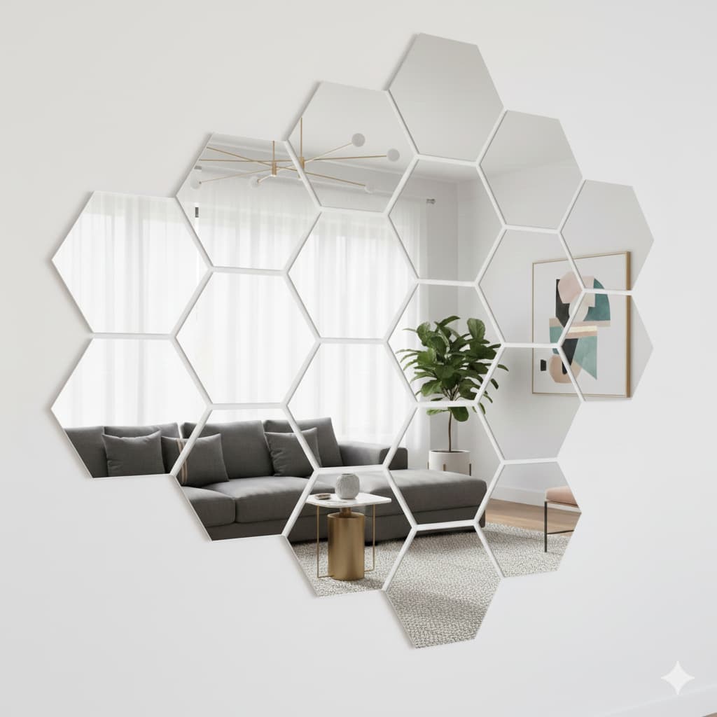 Oferta! Kit Espelhos Acrílico formato Hexágono - Achadinhos da Shopee