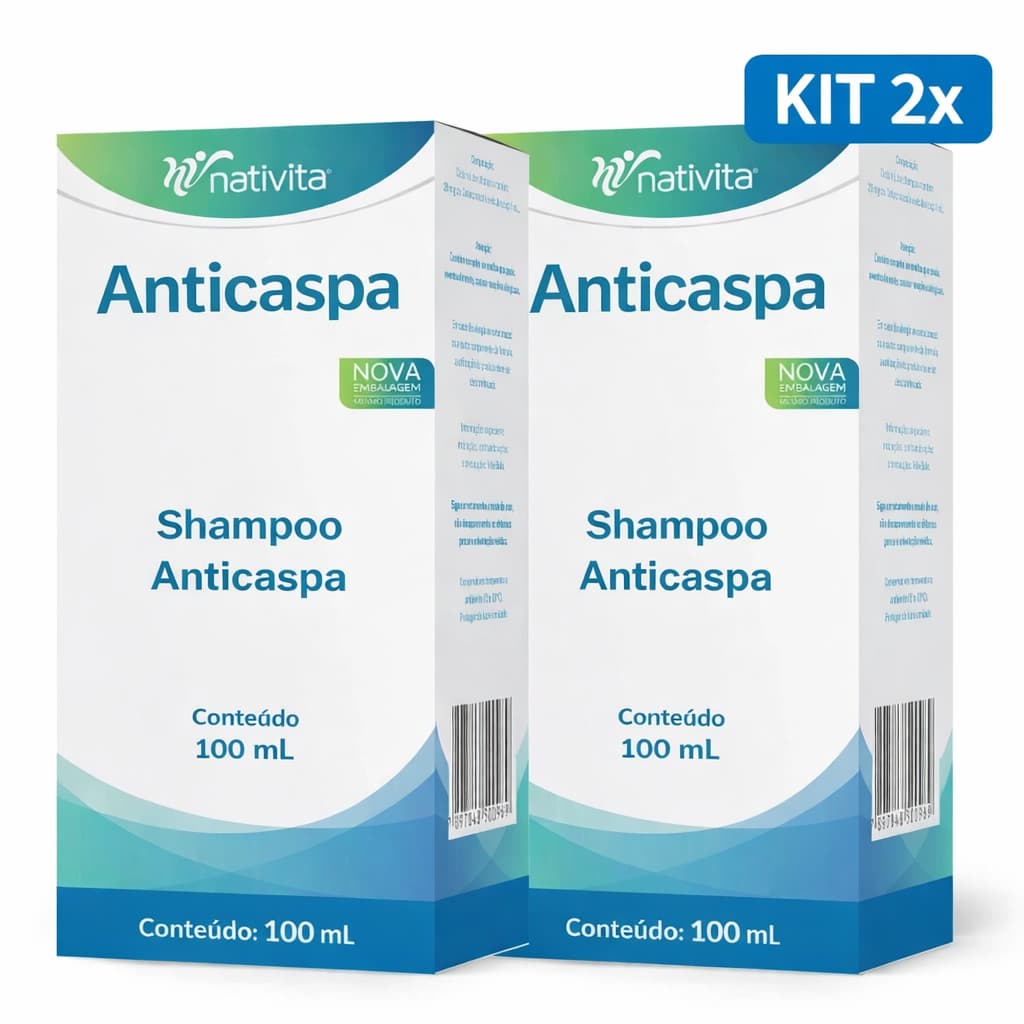 Kit 2x Shampoo Anticaspa Coceira e Dermatite Seborreica 100ml Nativita