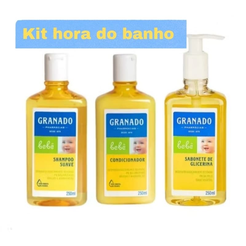 Kit Bebê Granado Banho Hora do Banho Limpeza e Cuidados Shampoo Sabonete Lenços (Escolha o Seu)