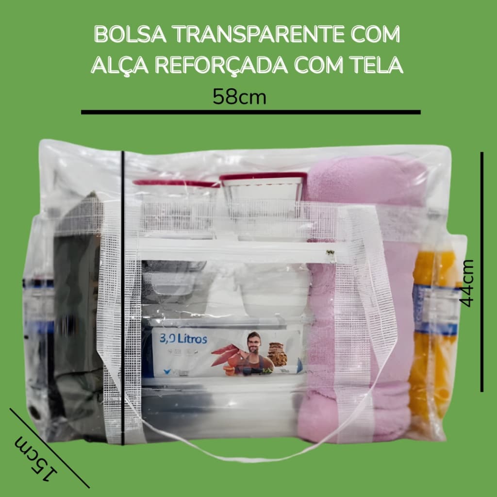 Bolsa Transparente GG Com Alça Reforçada Para Jumbo CDP/Penitenciária