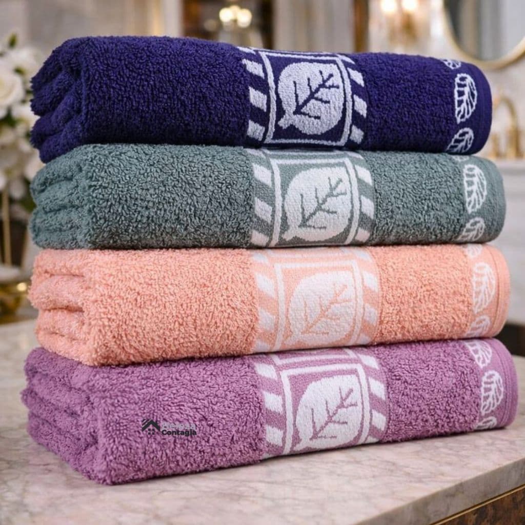 Kit 4 Toalha de Rosto Grande Luxo Bordada Felpuda 100%  Algodão Qualidade - Beleza Contagia