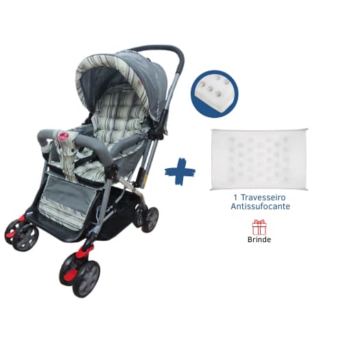 Carrinho de Bebê Dobrável Reclinável com Brinde Travesseiro Antissufocante | Conforto, Segurança e Mobilidade