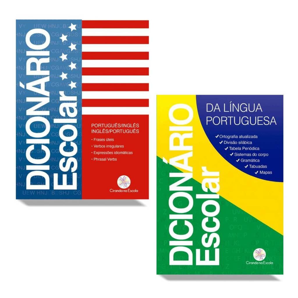 Kit Dicionário Escolar: Língua Portuguesa + Tradução Português/Inglês | Ciranda Cultural