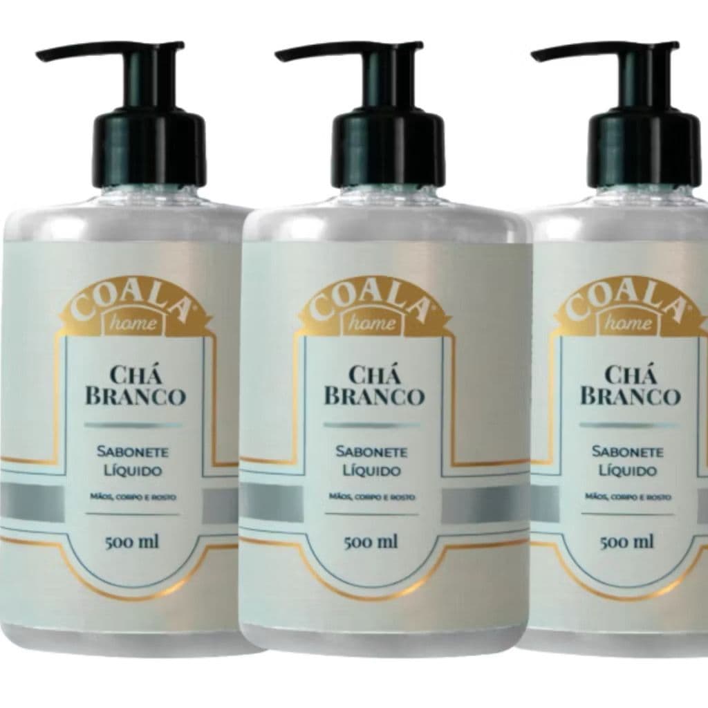 Kit 3  Coala Linha Home Sabonete Líquido 500ml - Chá Branco