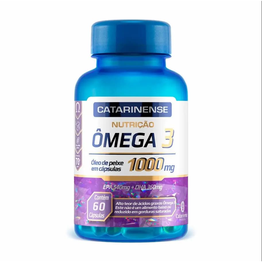 Suplemento Alimentar Omega 3 capsula 1000mg 60 ou 120 capsulas EPA DHG Sem Sabor Nutrição