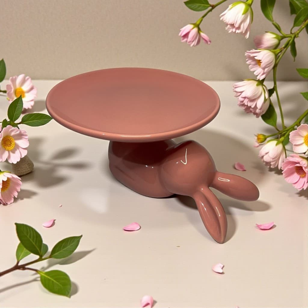 Boleira Decorada Coelho Páscoa Festas Decoração Buffets de Cerâmica Esmaltada Diversas Cores