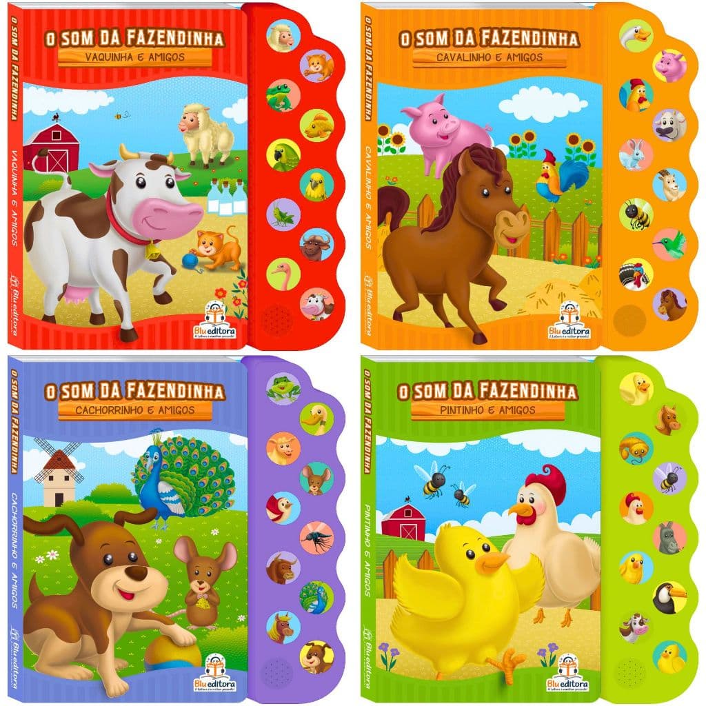 Livro Infantil Com Som Sonoro Conhecendo Os Sons Da Fazenda Animais