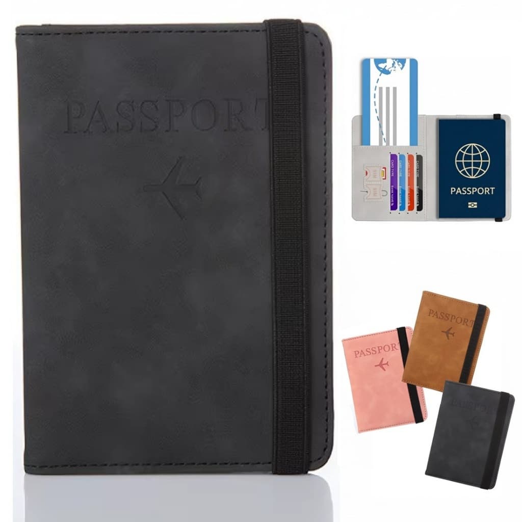 Capa para Passaporte Carteira Porta Documentos Dinheiro Cartão Proteção RFID Estiloso