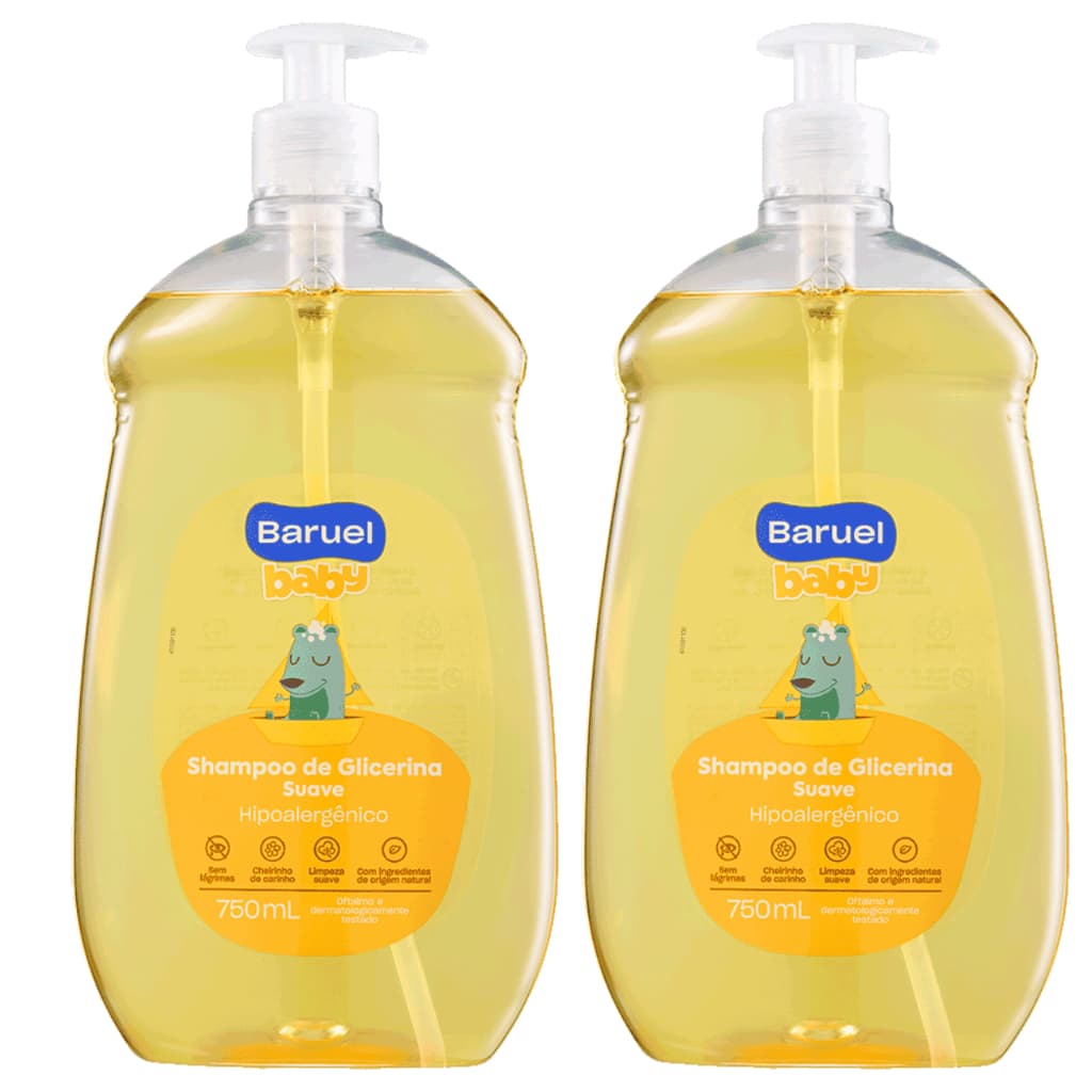 Baruel Baby Kit 2 Shampoo de Glicerina Suave 750ml cada