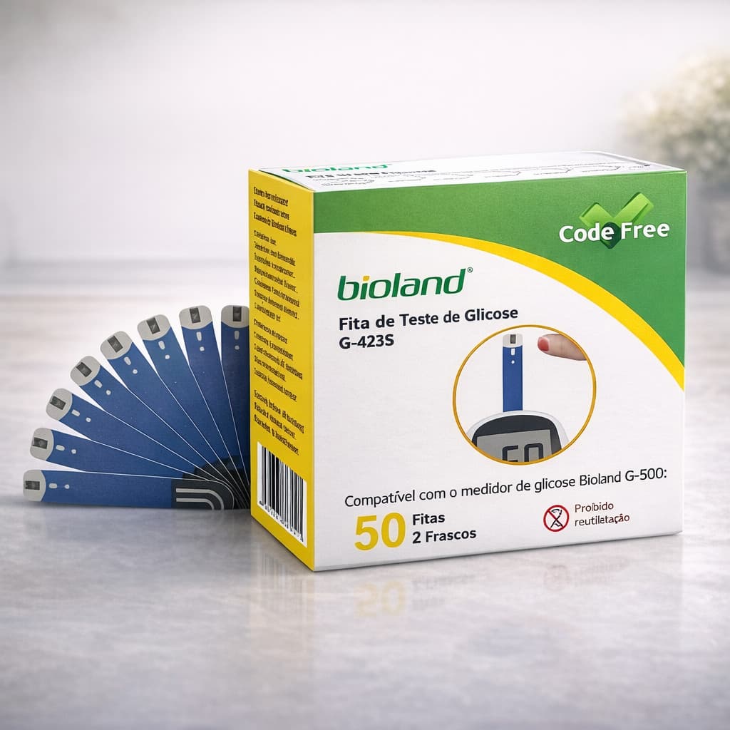 Tira/Fita de Glicemia C/50 Unidades de Tiras - medidor de glicose - Bioland