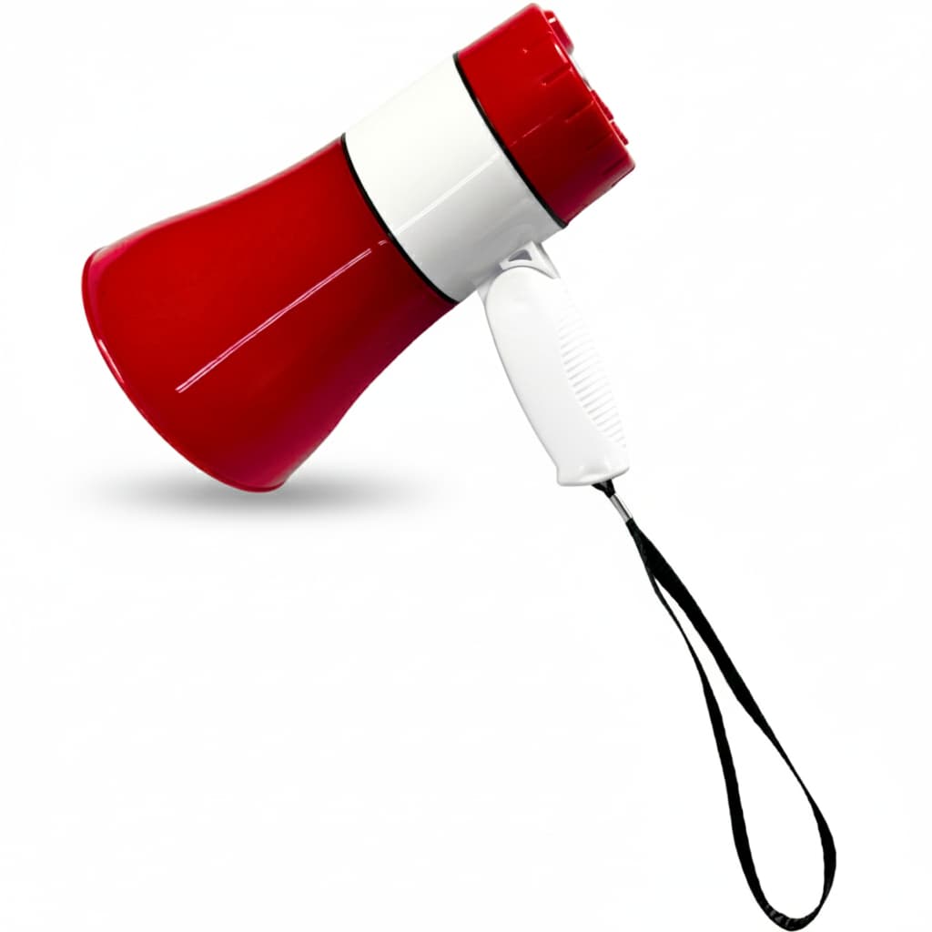 Megafone Profissional 20W Recarregável com Gravação USB Cartão TF Alcance 300 Metros