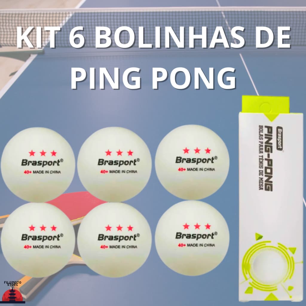 Kit 6 Bolinhas Ping Pong Tenis de Mesa Bola Profissional para Competição Diversão Esporte Brasport