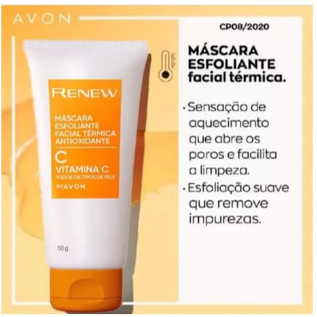 Máscara Esfoliante Facial Térmica com vitamina C Renew 50g - Avon