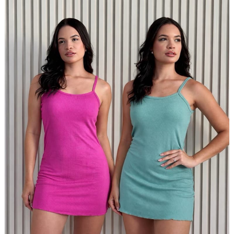 Kit Camisola Pijama Feminino Vestido com Alça Verão Roupa de Dormir