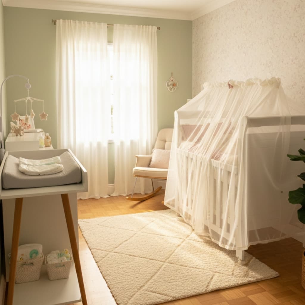 Mosquiteiro De Berço Americano Menino Menina Enxoval De Bebê Para Mosquito Completo Luxo