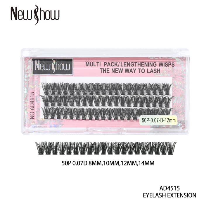 New Show 20P/30P/40P/50P Cílios Tufos Sem Nó 0.1/0.07--D MIX Extensão de Cilios Alongamento/PACOTE MÚLTIPLO
