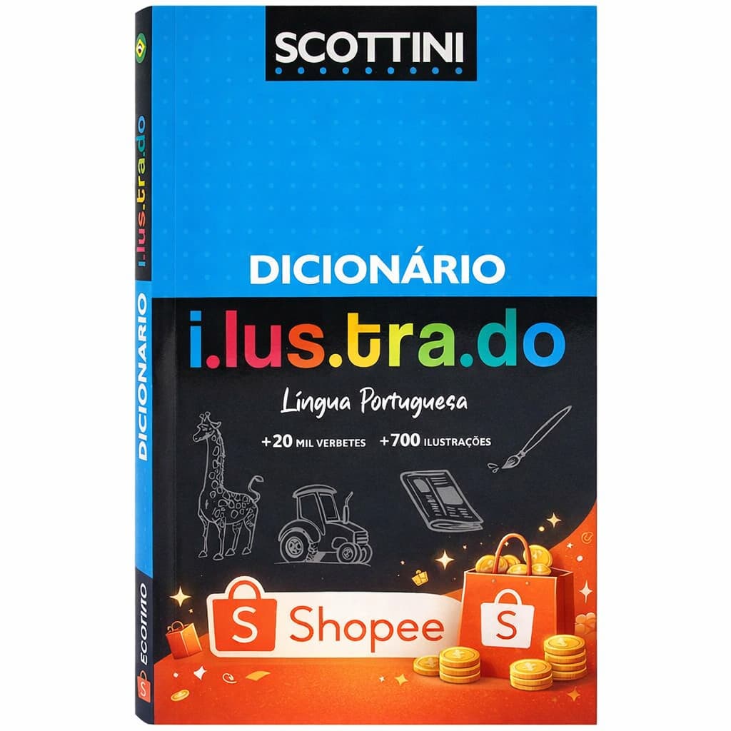 Dicionário  Língua Portuguesa Scottini +20 Mil  Verbetes +700 Ilustrações Infantil