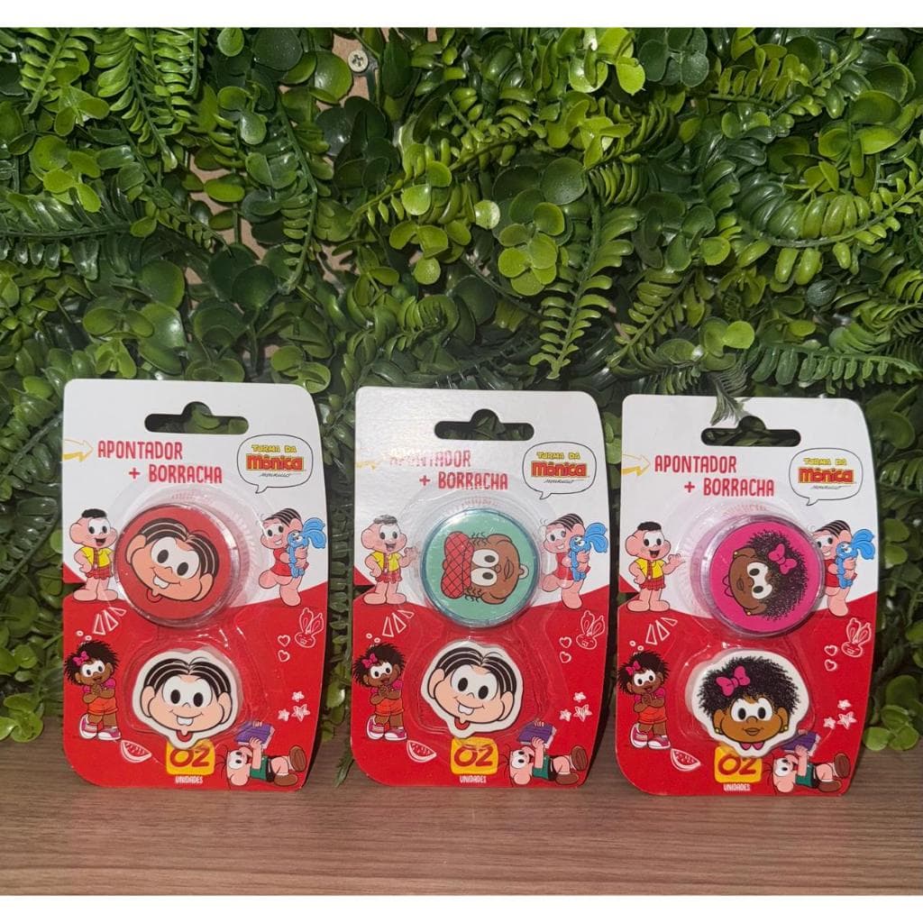 KIT APONTADOR COM BORRACHA TURMA DA MÔNICA LYKE