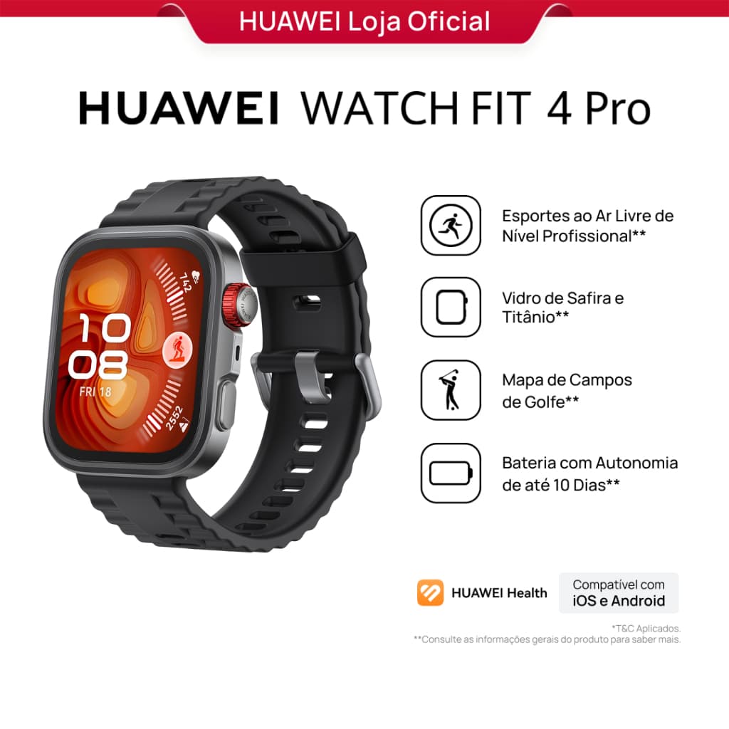 HUAWEI WATCH FIT 4 Pro | Smartwatch Relogio | Esportes ao Ar Livre de Nível Profissional
