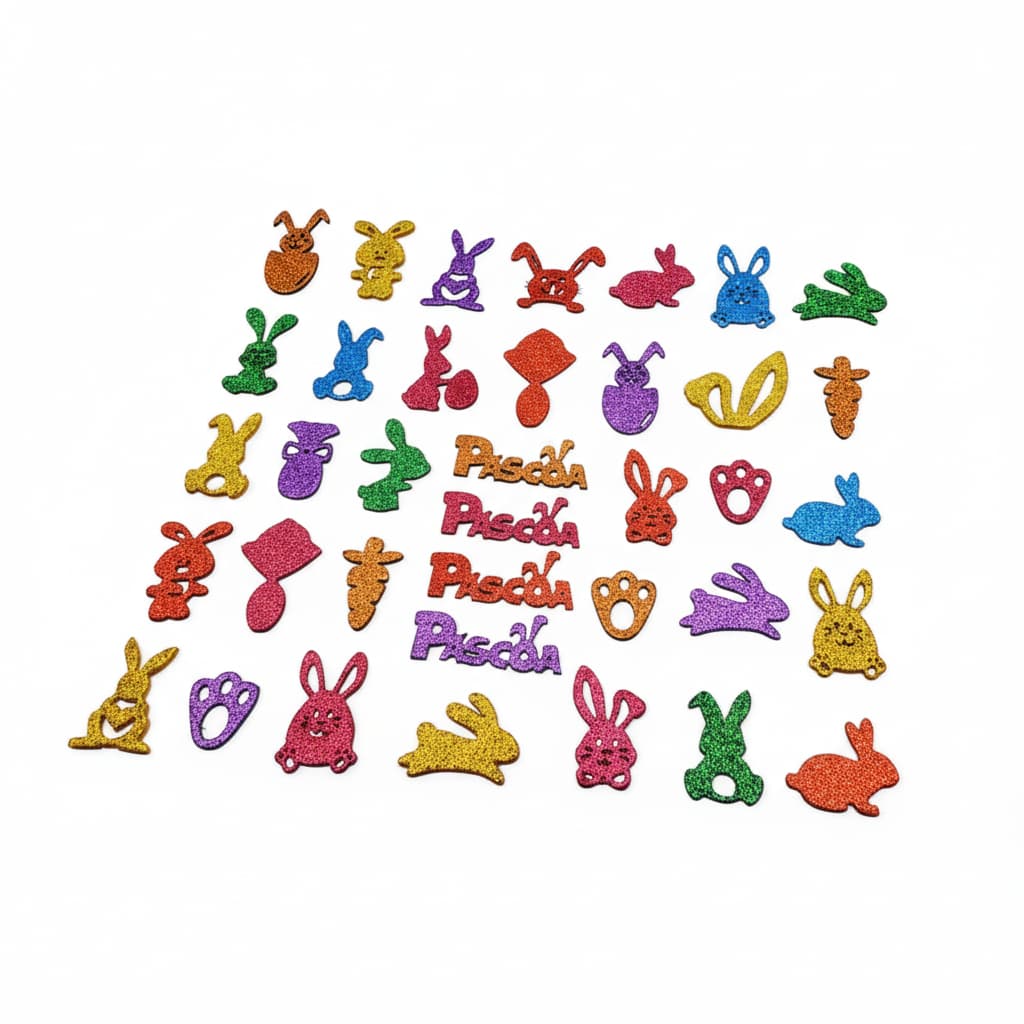 100 Adesivos Pet Coleção Páscoa Aplique Lacinho Eva Petshop Banho e Tosa Comemorativos