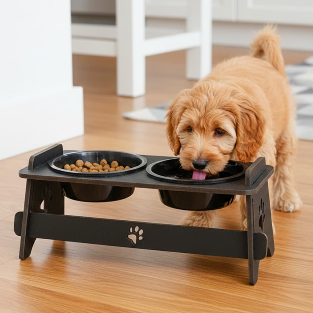 Comedouro Bebedouro Pet Suspenso Para Cães e Gatos Elevado Com Tampa De Brinde