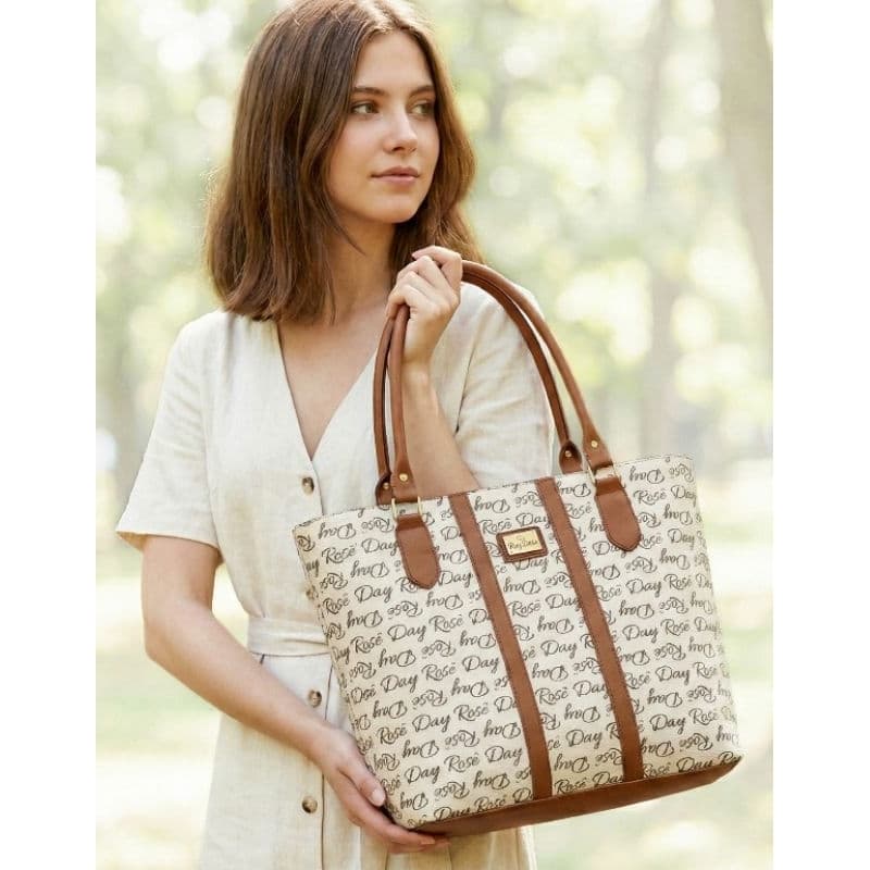 Bolsa Sacola Feminina Grande Day Rosê Trabalho Faculdade Notebook Reforçada