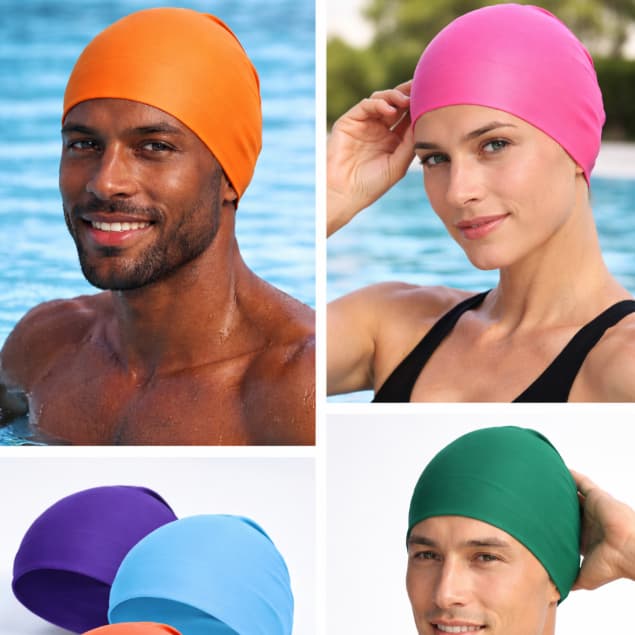 Kit 3Touca de natação e hidroginástica, Feita em microfibra