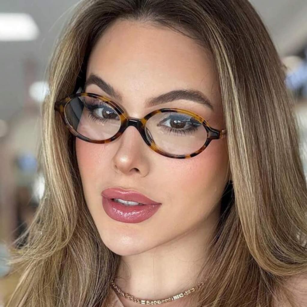 Óculos Miu Oval Retrô Tartaruga Blogueira Nova Moda Vintage