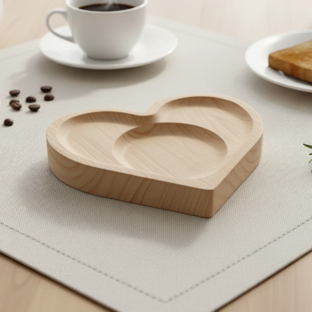 Kit Pires Coração Madeira Pinus 12x10 Cantinho do Café Chá Decoração Porta Xícara Natural