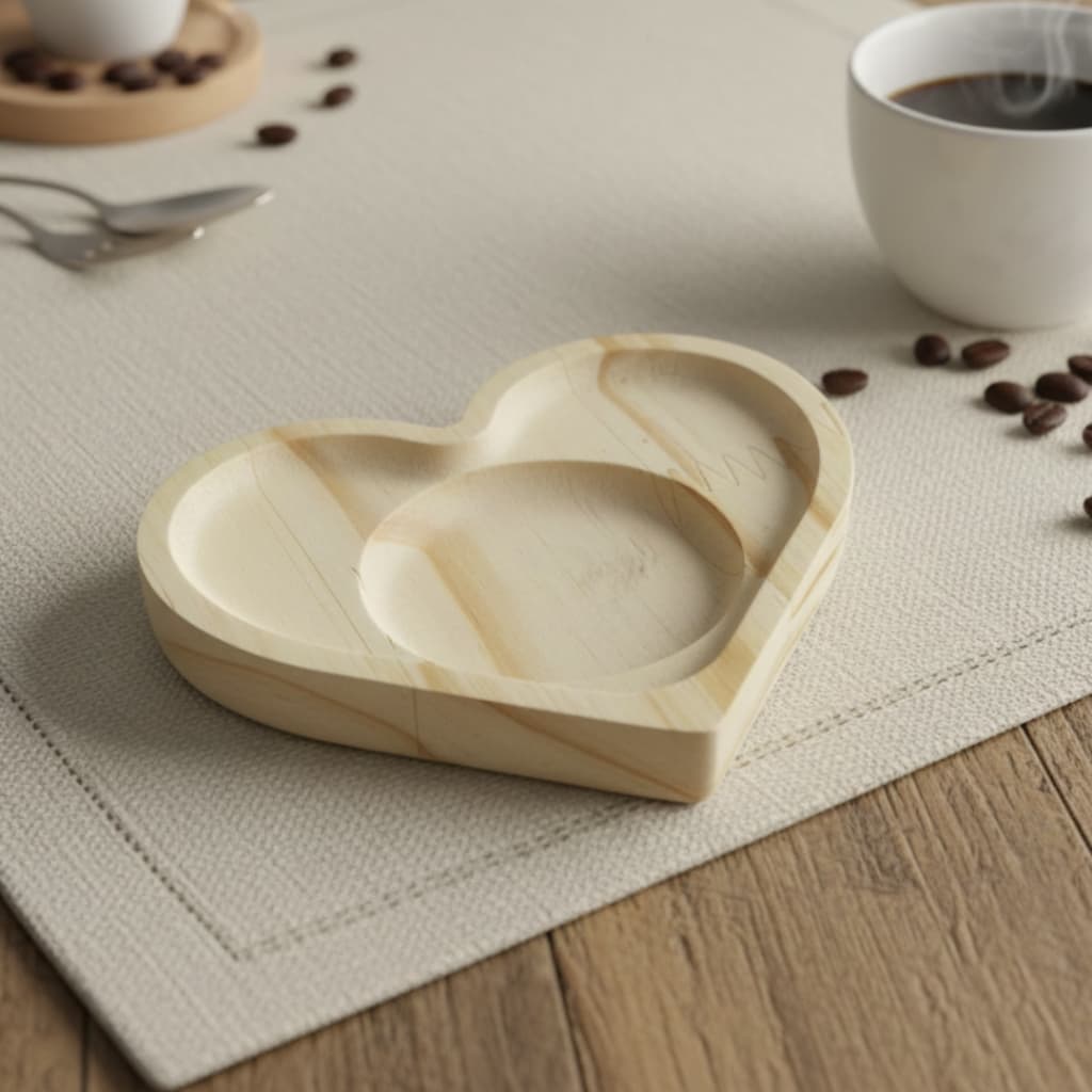 Pires de Madeira Pinus Coração 12x10 Cantinho do Café Chá Decoração Suporte Porta Xícara