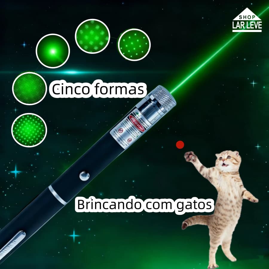 Ponteiro Laser Verde e Vermelho USB, Alta Visibilidade 5000m，para Aula, Reunião, Astronomia e Pets