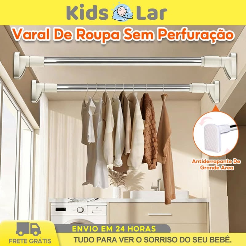 Varão Extensível Universal Ajustável Sem Socos Multiuso Para Cortina Caixa Banheiro