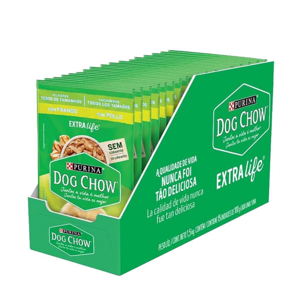 Ração úmida Dog Chow Sabores Variados para Cães 15x100 g