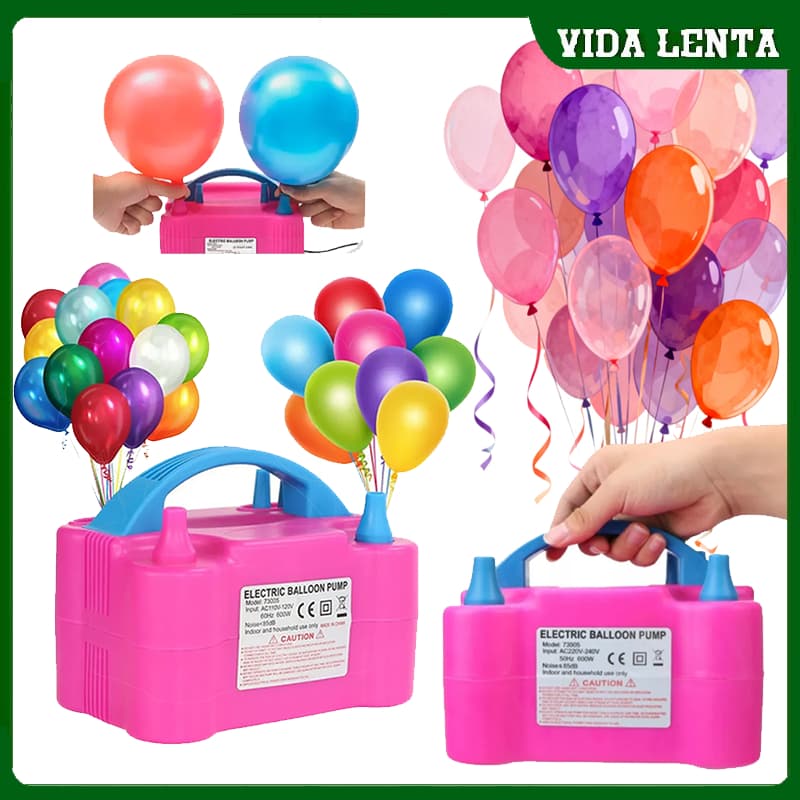 Inflador Elétrico de Balões com 2 Bicos 110V/220V para Festa Aniversário Casamento Decoração