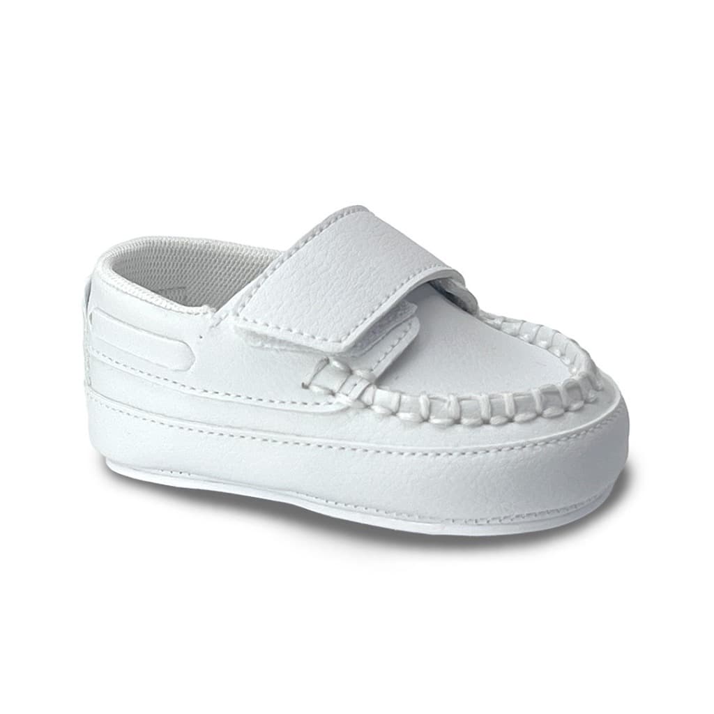 Sapato bebê infantil  menino branco velckro batizado casamento festa aniversario  baby i  ref 4390 b