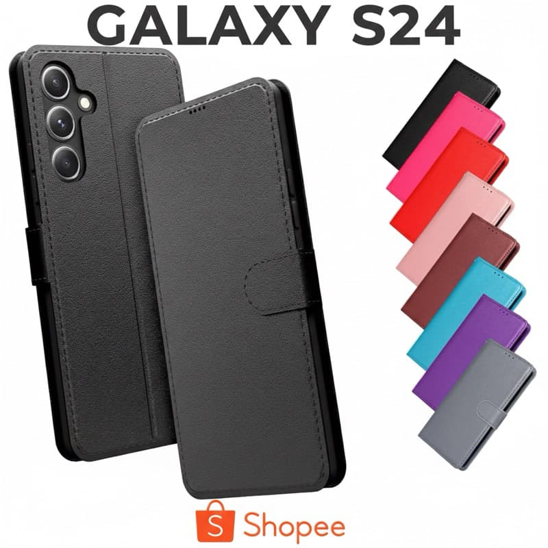 Galaxy S24 Capa Carteira Flip para Celular Couro Sintético com Ímã e Porta Cartão Galaxy S24