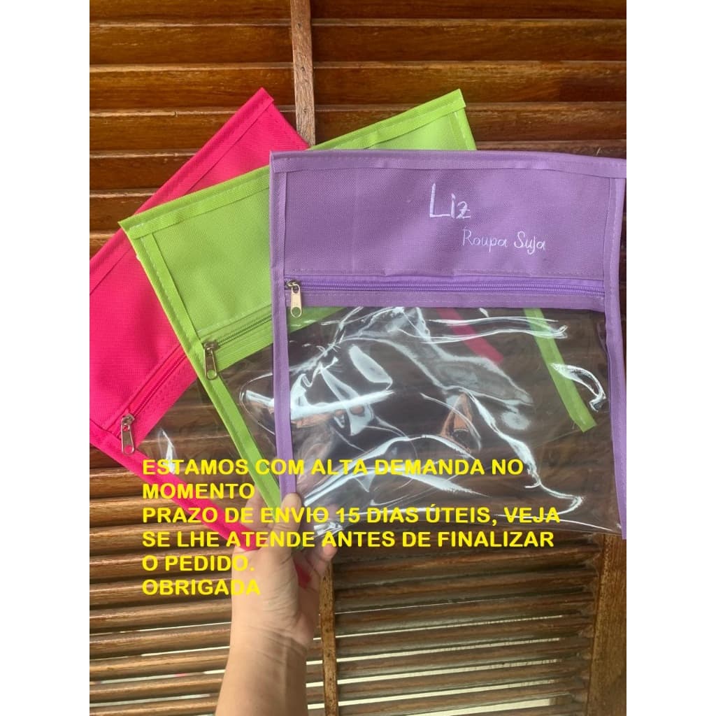 Saco organizador Bordado nome 26x30 cm, creche, escola,  porta jaleco enfermagem, medicina 1 un