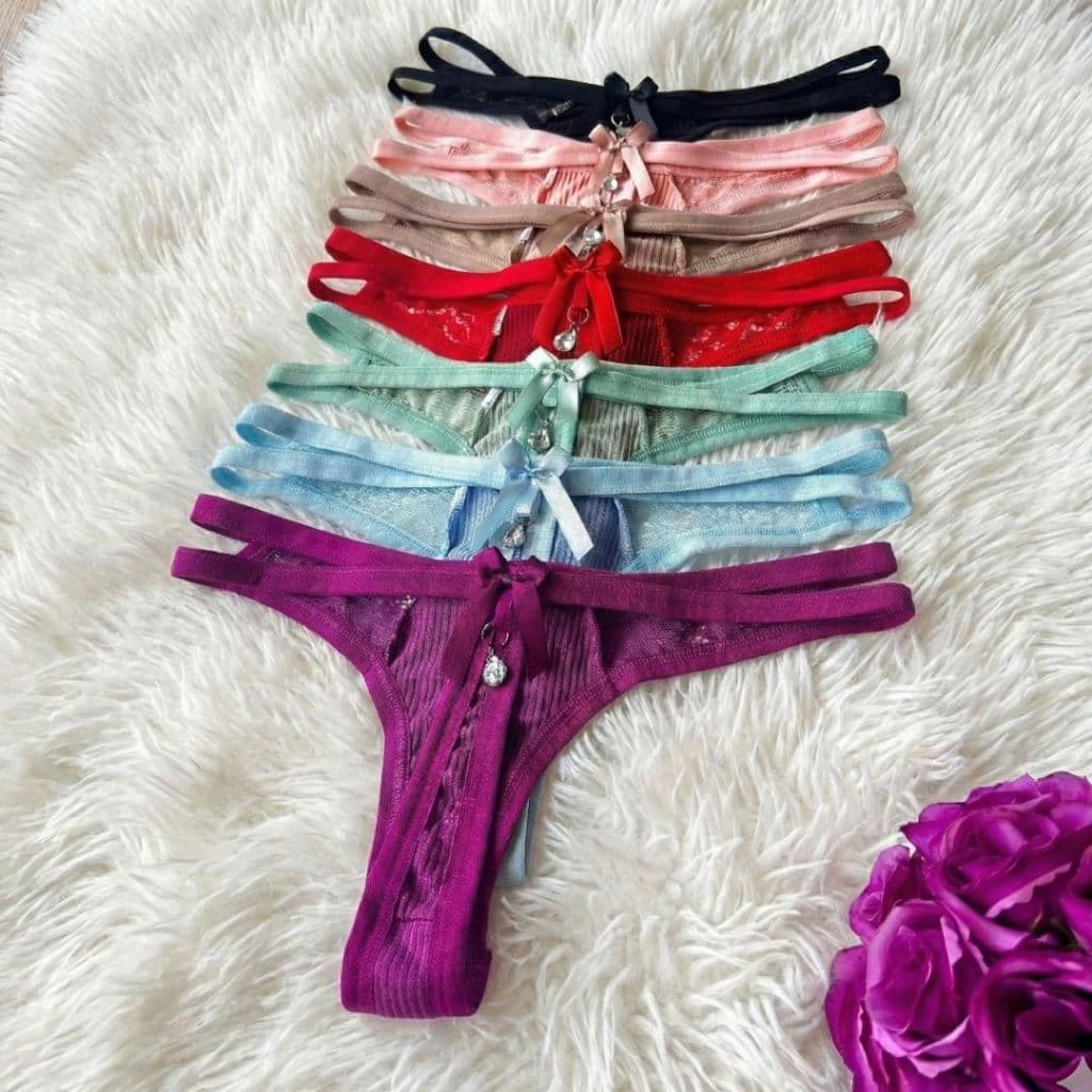 Kit Calcinha Fio Dental C/ Jóia Lingerie