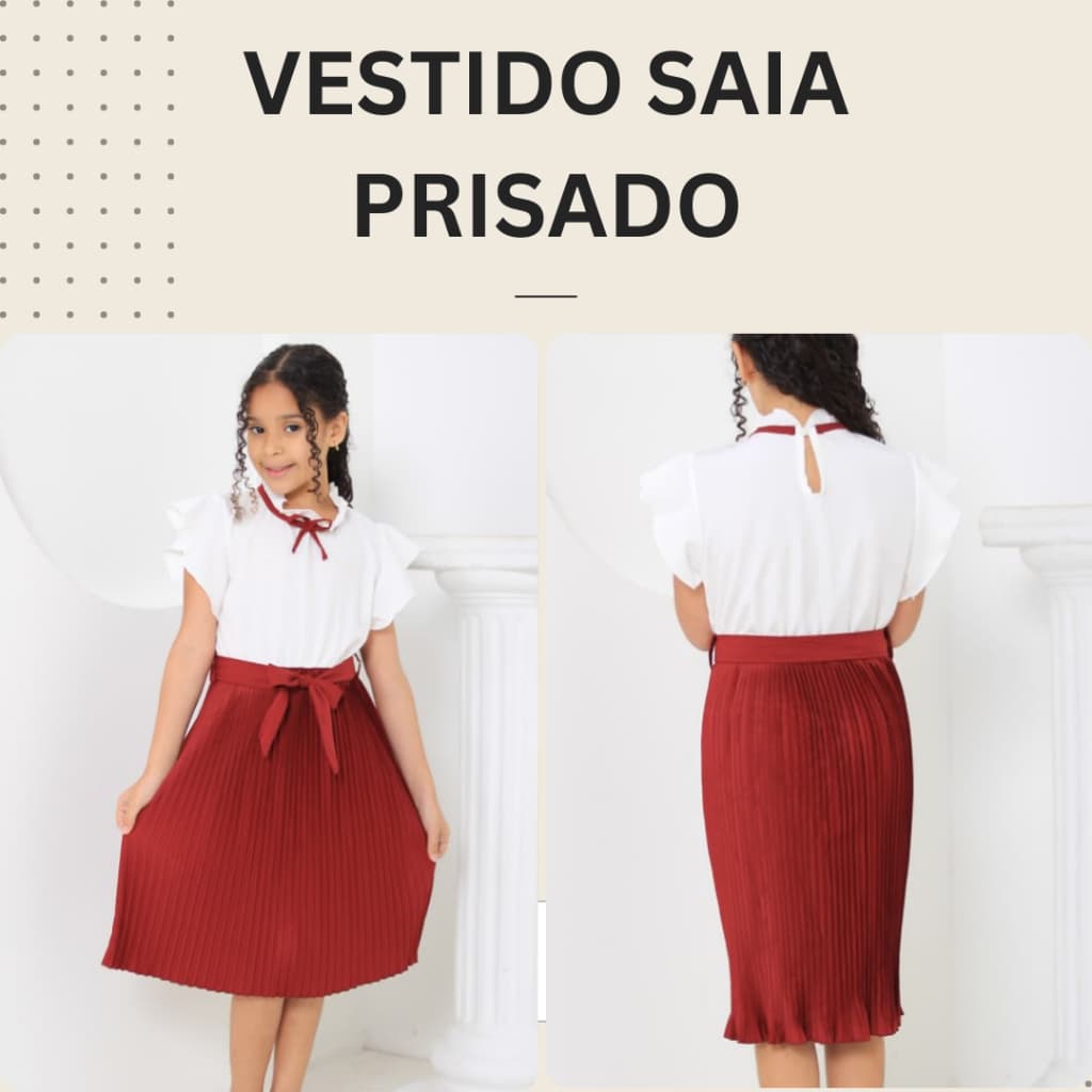Vestido Plissado Menina princesa infantil e juvenil para crianças Festas e Aniversários