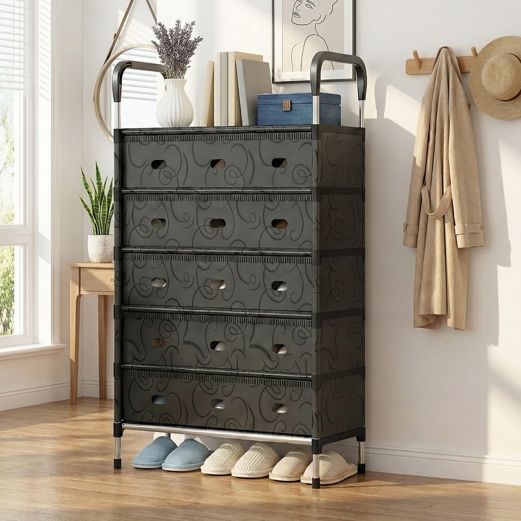 Sapateira Vertical Organizador de Sapatos 5 Andares Anti Poeira Estante para Quarto e Corredor