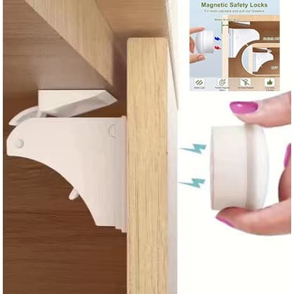 Kit 4 travas invisível magnéticas gavetas armário segurança criança porta Fechadura de segurança magnética potente