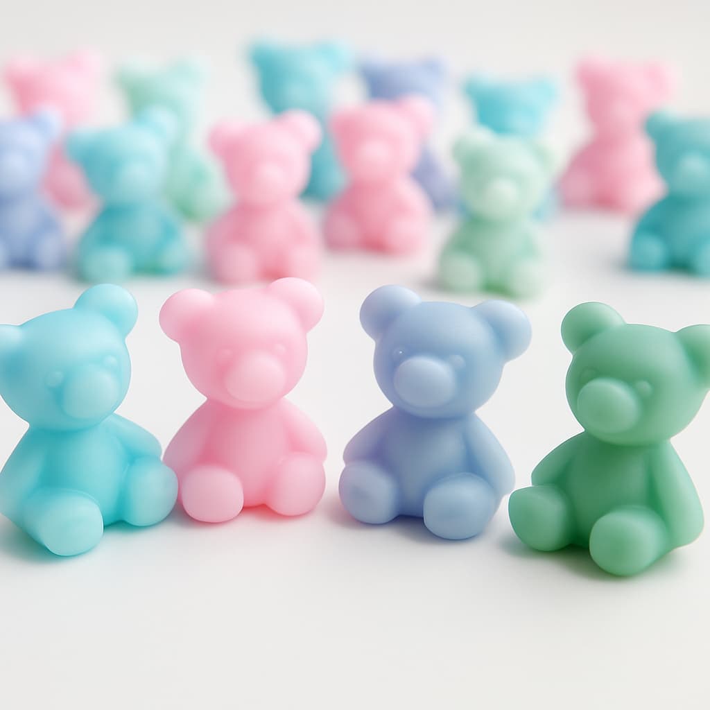 Kit 100 Mini Sabonetes 2 Cm Em Estoque Ursinhos Bala de Goma para Lembrancinhas Perfumadas Promoção