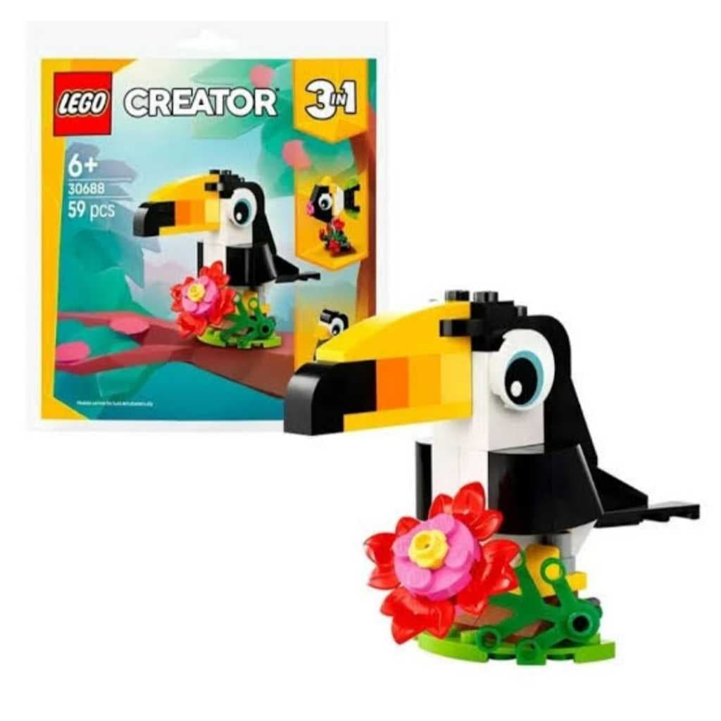 lego creator 3 em 1 tucano tropical (30688) 59 pecas